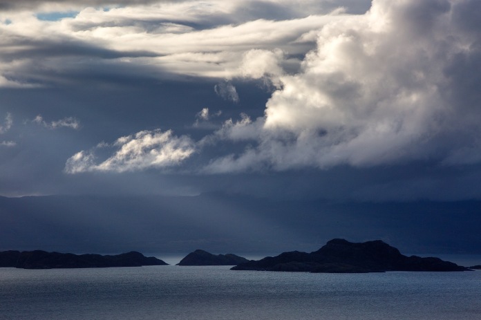 Dramatic light and clouds and the Isles of Rona and Raasay